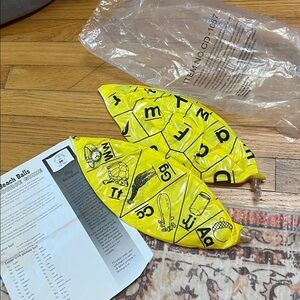 New Carson Dellosa Alphabet Yellow Inflatable Beach Ball Set
